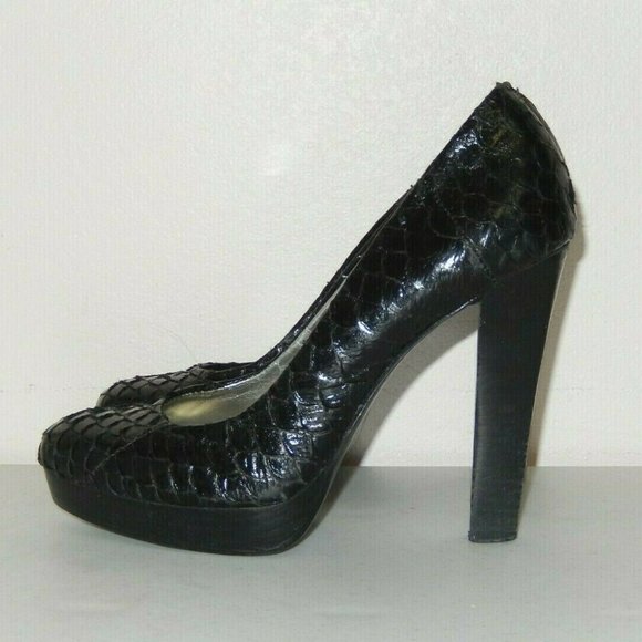 Calvin Klein Heels Pumps 6 Sarika Black Koi Platform High Heel Shoes - Picture 3 of 10